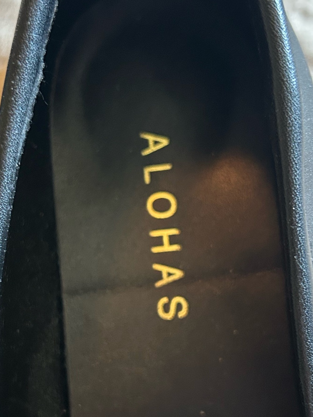 Alohas Two-Tone Black & White Leather Loafers with Gold Hardware - Picture 2 of 11